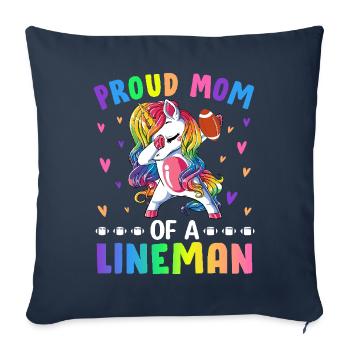 Proud Mom Of A Lineman Mom Football Graphic For - Sofa pillowcase 17,3'' x 17,3'' (45 x 45 cm) - navy - Front