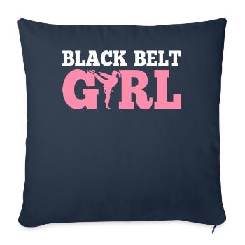 Black Belt Girl American Taekwondo Karate - Sofa pillowcase 17,3'' x 17,3'' (45 x 45 cm) - navy - Front