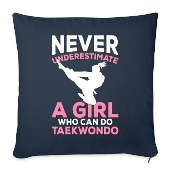 Ein Mädchen, das Taekwondo machen kann Mädchen - Sofakissenbezug 45 x 45 cm - Navy - Vorne