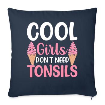Les filles cool n’ont pas besoin d’être opérées pour - Housse de coussin décorative 45 x 45 cm - bleu marine - Devant