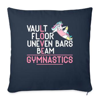 Coffre-fort Sol Barres asymétriques Gymnastique à la poutre - Housse de coussin décorative 45 x 45 cm - bleu marine - Devant