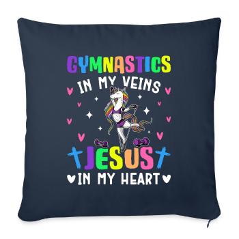 La gymnastique dans mes veines Turner Cartwheel Jesus - Housse de coussin décorative 45 x 45 cm - bleu marine - Devant