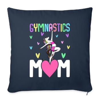 Gymnastique Maman Femmes Gymnastique Cartwheel Turner - Housse de coussin décorative 45 x 45 cm - bleu marine - Devant