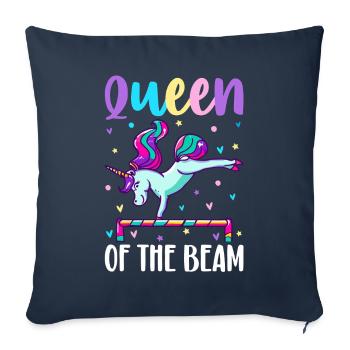 Reine De La Faisceuse Gymnastique Gymnaste - Housse de coussin décorative 45 x 45 cm - bleu marine - Devant