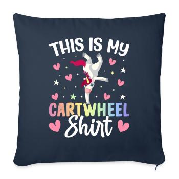C’est ma chemise de roue de gymnastique fille gymnaste - Housse de coussin décorative 45 x 45 cm - bleu marine - Devant
