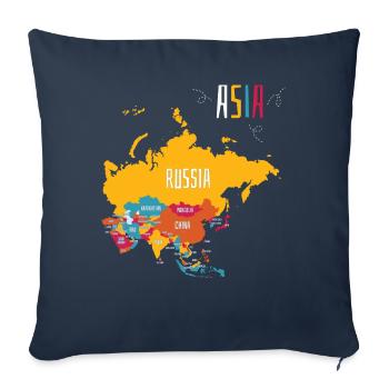 Farbenfrohe Karte Von Asien - Sofakissenbezug 45 x 45 cm - Navy - Vorne