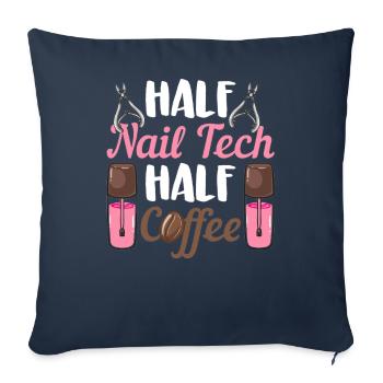 Nail Tech Café Technicien des ongles Nail Artist - Housse de coussin décorative 45 x 45 cm - bleu marine - Devant
