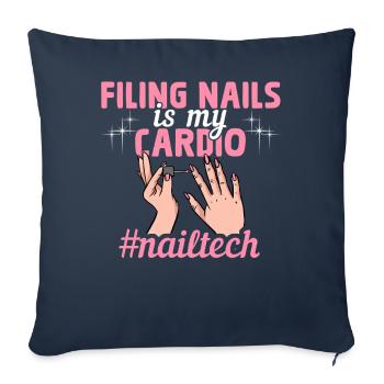 Lime Ongles Cardio nailtech Technicien des ongles - Housse de coussin décorative 45 x 45 cm - bleu marine - Devant