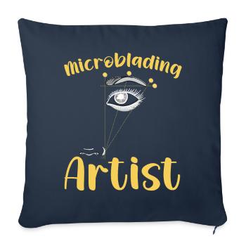 Wimpernkünstlerin Wimpernliebhaberin - Sofakissenbezug 45 x 45 cm - Navy - Vorne