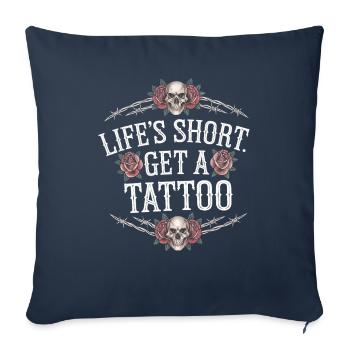 Studio de tatouage Artiste tatoueur Idées de tatouage - Housse de coussin décorative 45 x 45 cm - bleu marine - Devant