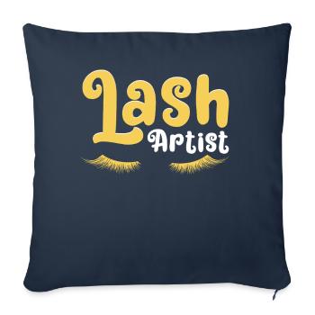 Wimpernkünstlerin Wimpernliebhaberin - Sofakissenbezug 45 x 45 cm - Navy - Vorne