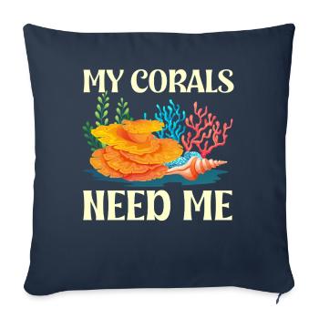 coral reef coral aquarium aquarist mine - Sofa pillowcase 17,3'' x 17,3'' (45 x 45 cm) - navy - Front