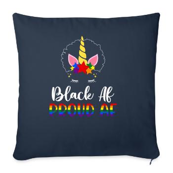 Noir Af Fier Af Mélanine Noir Histoire Peau Marron - Housse de coussin décorative 45 x 45 cm - bleu marine - Devant