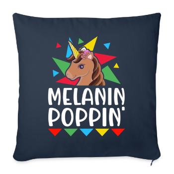 Melanin Poppin Brown Skin Black History - Sofakissenbezug 45 x 45 cm - Navy - Vorne