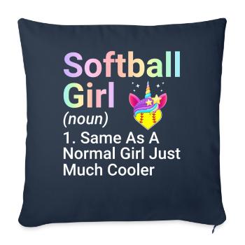 Softball Fille Identique À Une Fille Normale Femme - Housse de coussin décorative 45 x 45 cm - bleu marine - Devant