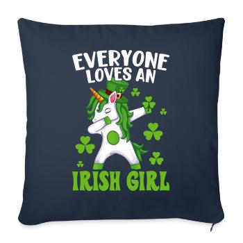 Tout le monde aime une fille irlandaise pour la Saint-Patrick - Housse de coussin décorative 45 x 45 cm - bleu marine - Devant
