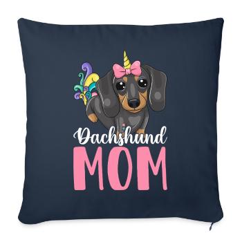Dackel-Mama Hundemama Grafikdesign für - Sofakissenbezug 45 x 45 cm - Navy - Vorne