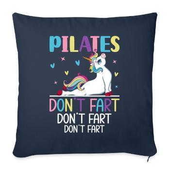 Pilates Don’t Fet Drôle Instructeur de Pilates Yoga - Housse de coussin décorative 45 x 45 cm - bleu marine - Devant
