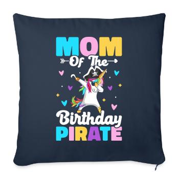 Mom of the Birthday Pirate Pirates Birthday Pirate - Sofa pillowcase 17,3'' x 17,3'' (45 x 45 cm) - navy - Front