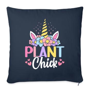 Plant Chick Plant-Based Diet Vegetarian - Sofa pillowcase 17,3'' x 17,3'' (45 x 45 cm) - navy - Front