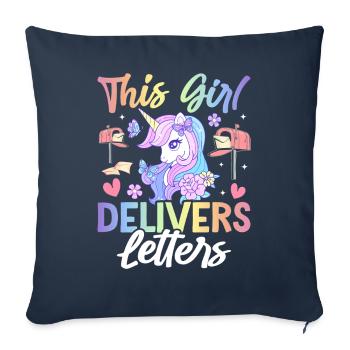 This Girl Delivers Letters Female Postal Service - Sofa pillowcase 17,3'' x 17,3'' (45 x 45 cm) - navy - Front
