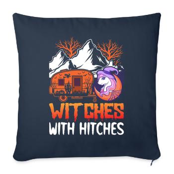 Witches With Clutches Rv Camping Girl Halloween - Sofa pillowcase 17,3'' x 17,3'' (45 x 45 cm) - navy - Front