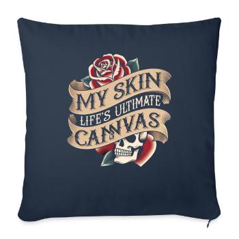 Studio de tatouage Artiste tatoueur Idées de tatouage - Housse de coussin décorative 45 x 45 cm - bleu marine - Devant