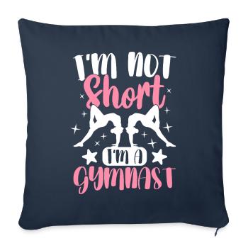 Je ne suis pas petite je suis gymnaste drôle fille de gymnastique - Housse de coussin décorative 45 x 45 cm - bleu marine - Devant