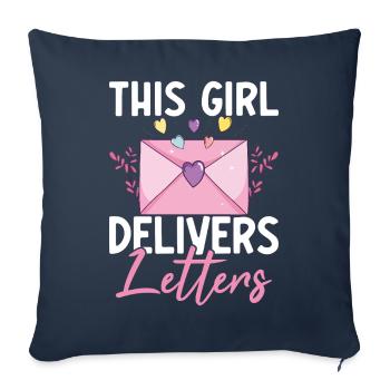 This Girl Delivers Letters Female - Sofa pillowcase 17,3'' x 17,3'' (45 x 45 cm) - navy - Front
