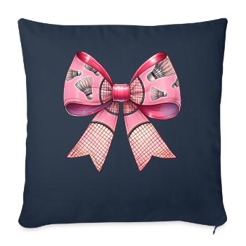 Coquette Bow Ribbon Raquette de Badminton - Housse de coussin décorative 45 x 45 cm - bleu marine - Devant