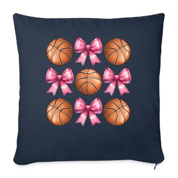 Coquette noeud basketteur Basketteur Fête des Mères Rose - Housse de coussin décorative 45 x 45 cm - bleu marine - Devant