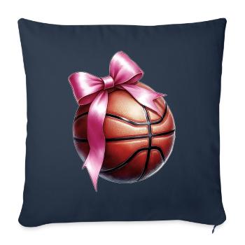 Coquette noeud basketteur Basketteur Fête des Mères Rose - Housse de coussin décorative 45 x 45 cm - bleu marine - Devant