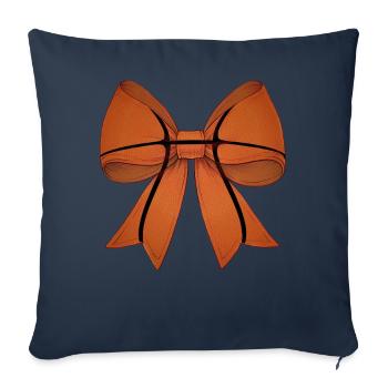 Coquette noeud basket-ball motif Ruban de fête des mères - Housse de coussin décorative 45 x 45 cm - bleu marine - Devant