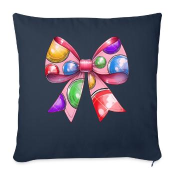 Coquette Bow Boule de pétanque Fête des Mères Bocci Band - Housse de coussin décorative 45 x 45 cm - bleu marine - Devant