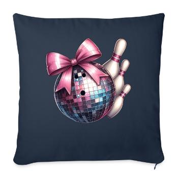 Coquette Bowling Ball Pins Checkered Disco - Sofa pillowcase 17,3'' x 17,3'' (45 x 45 cm) - navy - Front