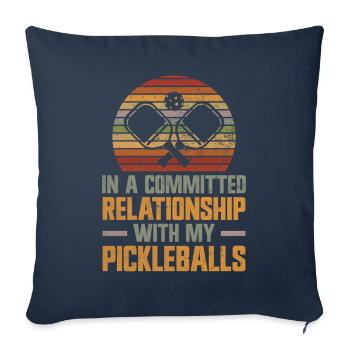 Funny Pickleball Gift - Sofa pillowcase 17,3'' x 17,3'' (45 x 45 cm) - navy - Front