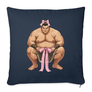 Kokette Bogen Sumo-Ringen Japanischer Sumo-Ringer - Sofakissenbezug 45 x 45 cm - Navy - Vorne