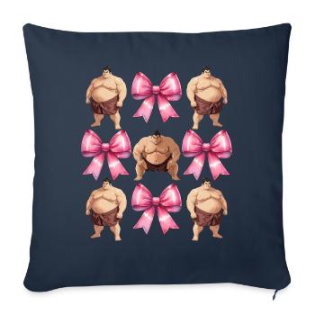Kokette Bogen Sumo-Ringen Japanischer Sumo-Ringer - Sofakissenbezug 45 x 45 cm - Navy - Vorne