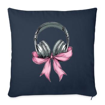 Coquette Bow Ingénieur du son Ingénieur du son - Housse de coussin décorative 45 x 45 cm - bleu marine - Devant