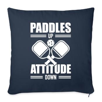 Tennis Pickleball - Paddles Up Attitude Down - Sofa pillowcase 17,3'' x 17,3'' (45 x 45 cm) - navy - Front