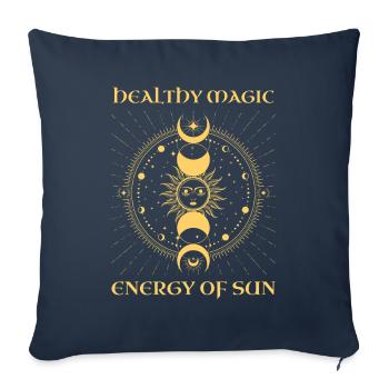 Univers Soleil Lune Magique Santé - Housse de coussin décorative 45 x 45 cm - bleu marine - Devant