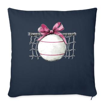 Coquette noeud Fistball Net Fête des Mères Ruban Rose - Housse de coussin décorative 45 x 45 cm - bleu marine - Devant