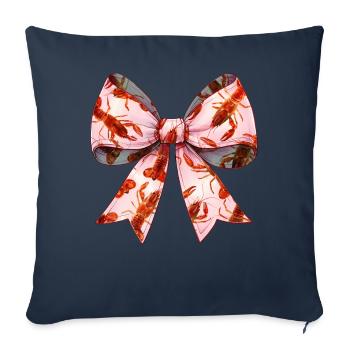 Coquette Bogen Langusten Flusskrebs Muttertag Rosa - Sofakissenbezug 45 x 45 cm - Navy - Vorne