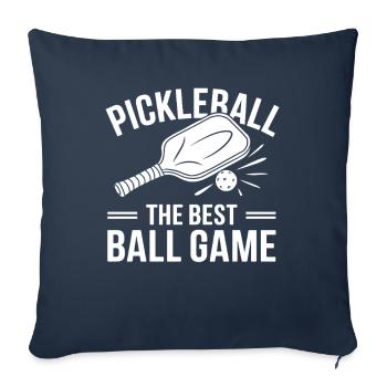 Pickleball Meilleur sport de balle Tennis Badminton - Housse de coussin décorative 45 x 45 cm - bleu marine - Devant