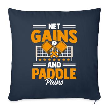Joueur de pickleball Dinball Tournoi Paddleball - Housse de coussin décorative 45 x 45 cm - bleu marine - Devant
