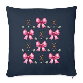 Coquette Bow Street Hockey Stick Ball Fête des Mères - Housse de coussin décorative 45 x 45 cm - bleu marine - Devant