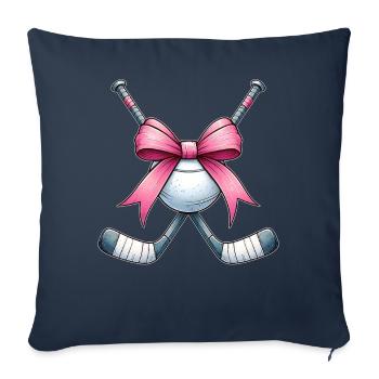 Coquette Bow Street Hockey Stick Ball Fête des Mères - Housse de coussin décorative 45 x 45 cm - bleu marine - Devant
