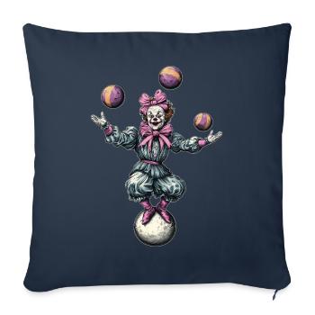 Arc Coquet Jonglerie Jongleur Clown de cirque - Housse de coussin décorative 45 x 45 cm - bleu marine - Devant