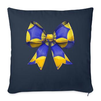 Coquette noeud Korfball motif fête des mères rose - Housse de coussin décorative 45 x 45 cm - bleu marine - Devant