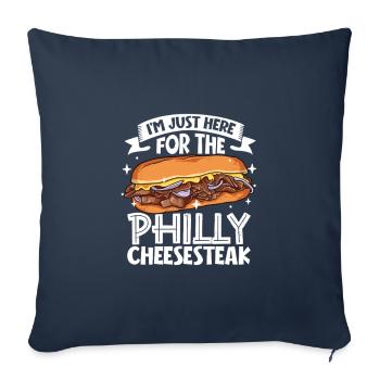 Nur hier für das Philly Cheesesteak - Sofakissenbezug 45 x 45 cm - Navy - Vorne